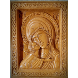 Vosková ikona Panny Marie Bolestná s Kristem