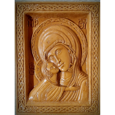 Vosková ikona Panny Marie Bolestná s Kristem