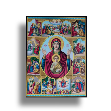 Ikona Panny Marie s životními událostmi