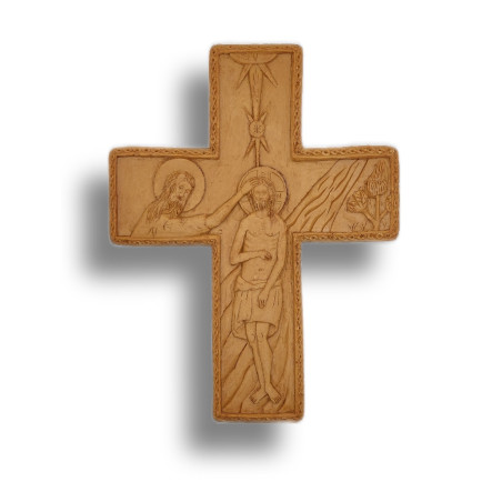 Voskový kříž s křtem Páně