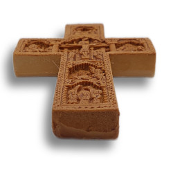 Voskový kříž s vyobrazením života Krista