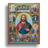 Ikona Žehnající Kristus - Já jsem Světlo s životními scénami