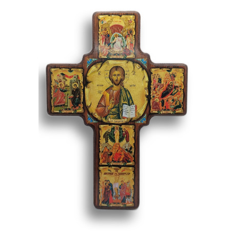 Byzantský Kříž s Ikonou Žehnajícího Krista