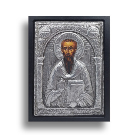 Kovová Ikona Svatého Basila Velikého