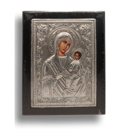 Kovová ikona Panny Marie Naslouchající Služebnice