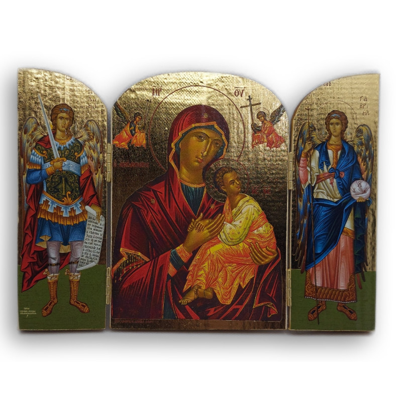 Triptych Panny Marie přečisté s Archanděly Michaelem a Gabrielem