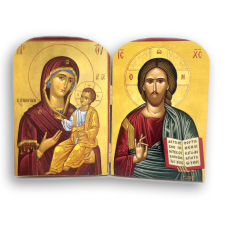 Diptych Panna Marie Nebeská Ochránkyně a Kristus Slovo Věčné