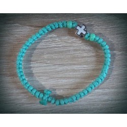 Řecký křesťanský modlitební náramek s kovovým křížem