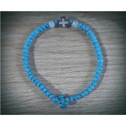 Řecký křesťanský modlitební náramek s kovovým křížem