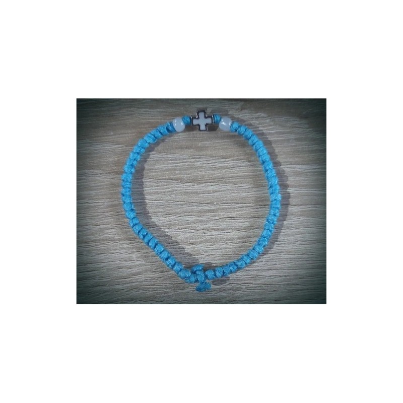 Řecký křesťanský modlitební náramek s kovovým křížem