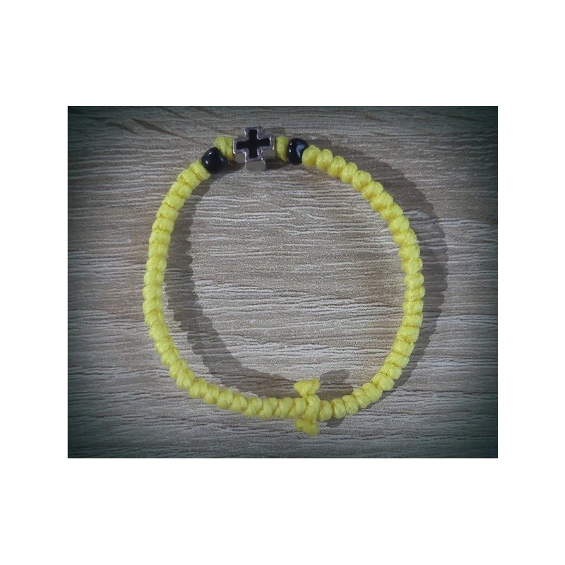 Řecký křesťanský modlitební náramek s kovovým křížem