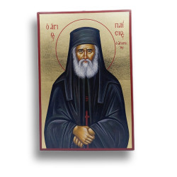 Ikona Svatého Paisia na pozlaceném plátně