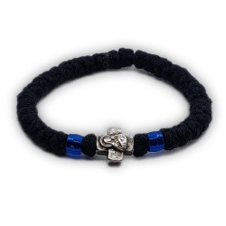 Vlněný pravoslavný modlitební náramek s křížem - 33 uzlů