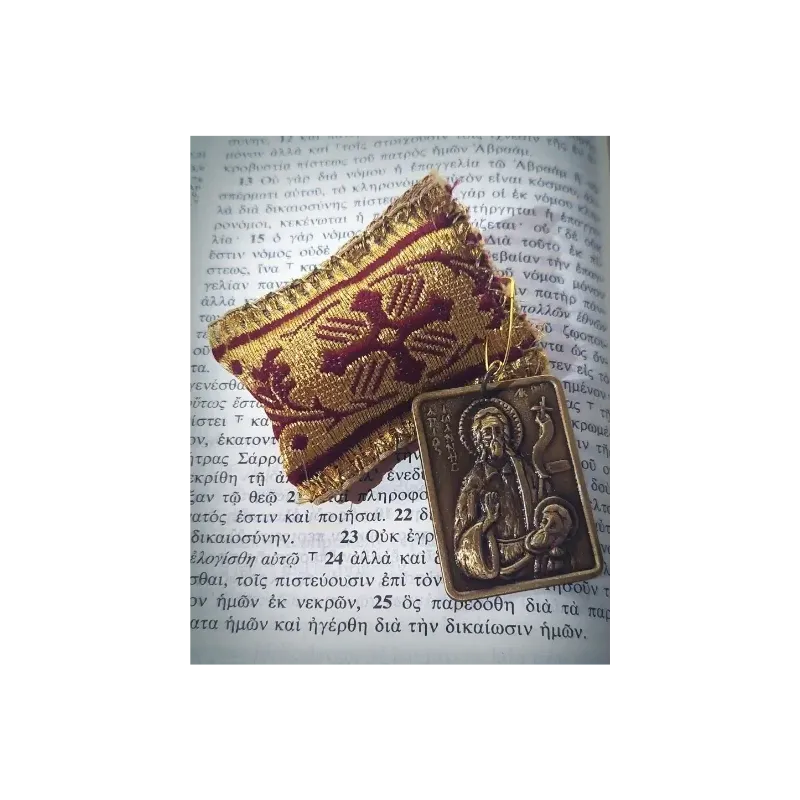 Ochranný přívěsek s kovovou ikonkou sv. Jana křtitele