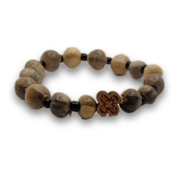 Náramek ze Slz Panny Marie s dřevěným křížkem