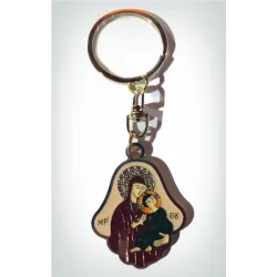 Klíčenka s Pannou Marií a Kristem na dlani
