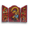 Triptych "Ikona Panny Marie" s sv. Jiřím a sv. Demetriem