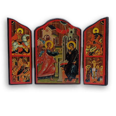 Triptych "Zvěstování Panně Marii" se sv. Jiří a Demetriem