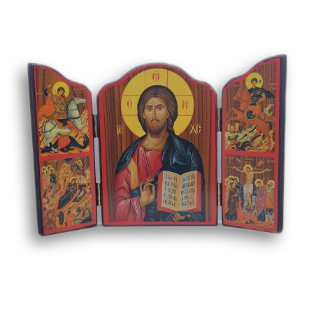 Triptych "Kristus Vševládce" s sv. Jiřím a sv. Demetriem