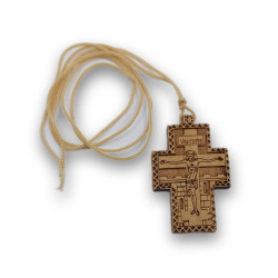 Řecký gravírovaný dřevěný kříž na krk A