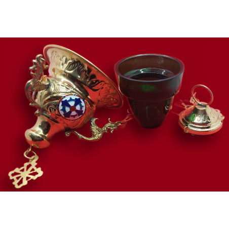 Ortodoxní vigilská olejová lampa - zlatá barva