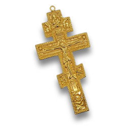 Ruský kříž na žehnání jednoduchý větší - zlatý