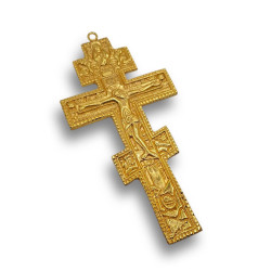 Ruský kříž na žehnání jednoduchý větší - zlatý