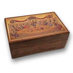 Dřevěná krabička s ikonou Poslední večeře Páně III