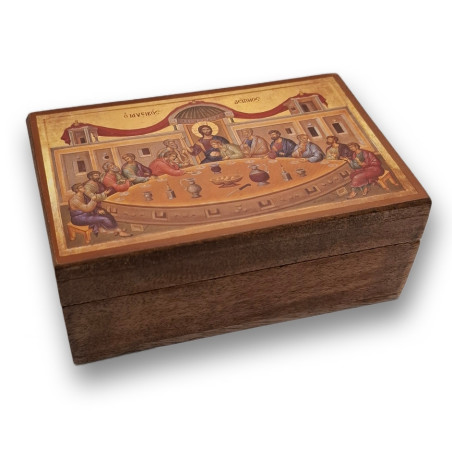 Dřevěná krabička s ikonou Poslední večeře Páně III