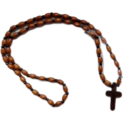 Východní dřevěný kříž s korálky na krk B