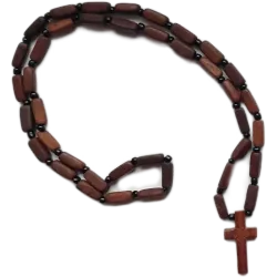 Východní dřevěný kříž s korálky na krk G
