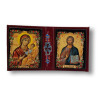 Ikonový diptych s Kristem a Pannou Marií (11 x 6,5 cm)