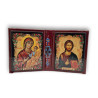 Ikonový diptych s Kristem a Pannou Marií Milostiplnou (11 x 6,5 cm)