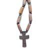 Východní dřevěný kříž s korálky na krk C