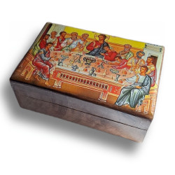 Kopie Dřevěná krabička s ikonou Poslední večeře Páně III