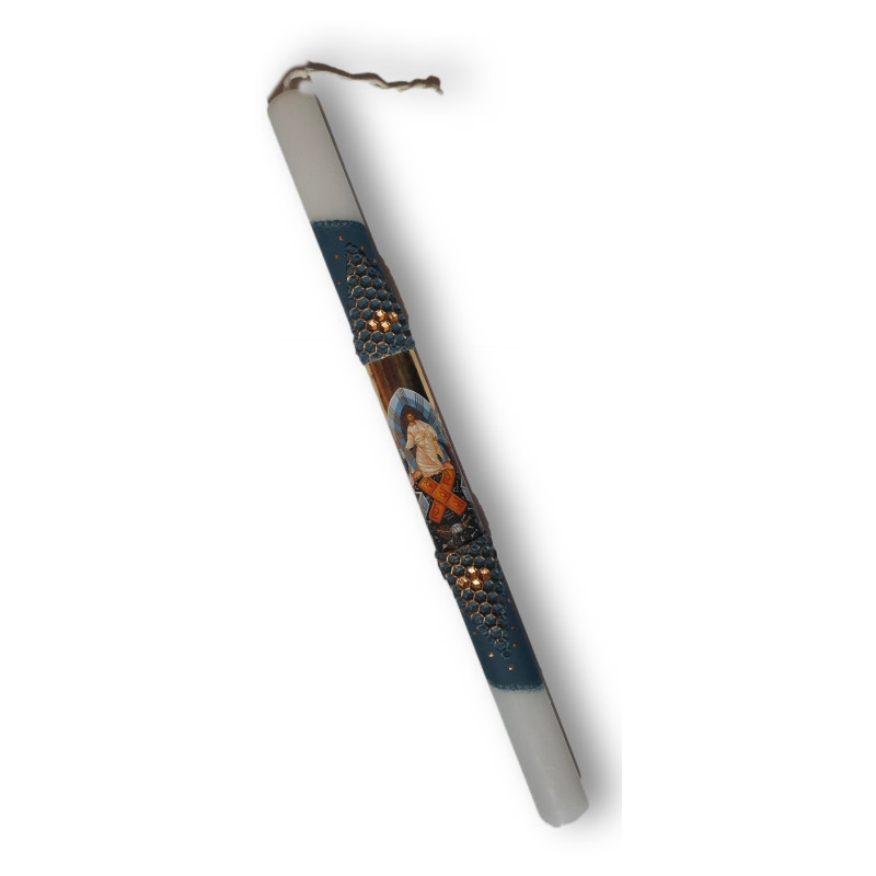 Ručně zdobená paschální svíce s ikonou Kristova sestupu