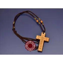Dřevěný kříž na krk (pyrografie)
