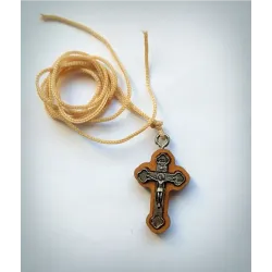 Řecký gravírovaný dřevěný malý kříž na krk C