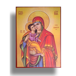 Ikona Panny Marie „Akathist“ – Matka Boží se Synem láskyplně přivinulým