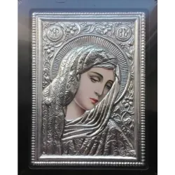 Kovová ikona Panny Marie