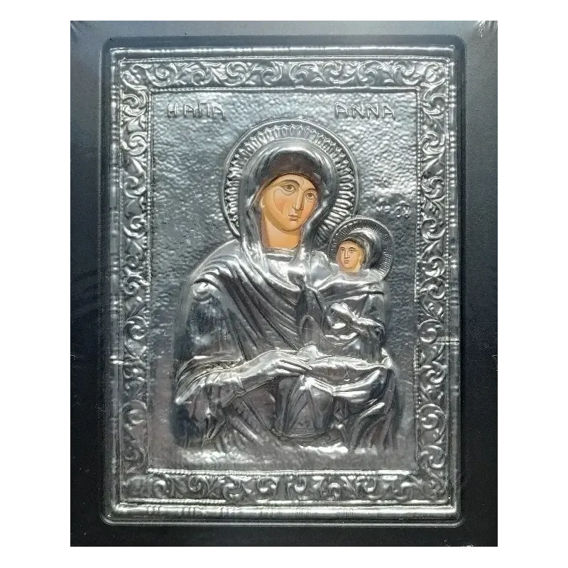 Kovová ikona sv. Anny s malou Pannou Marií