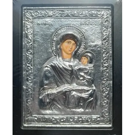 Kovová ikona sv. Anny s malou Pannou Marií