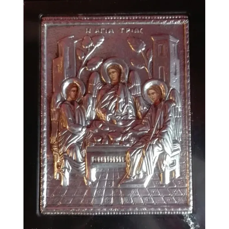 Kovová ikona Svaté Trojice
