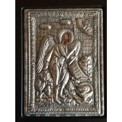 Kovová ikona Jana Křtitele