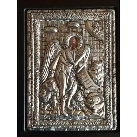 Kovová ikona Jana Křtitele