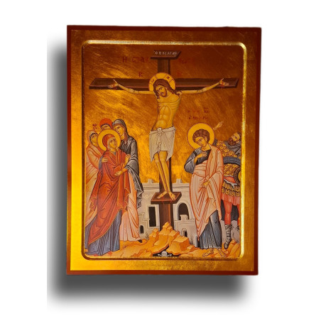 Ikona Ukřižování – Kristus mezi nebem a zemí