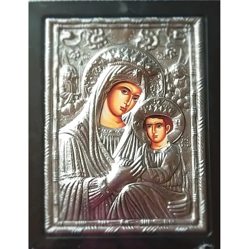 Kovová ikona Bohorodice Anaggenisis