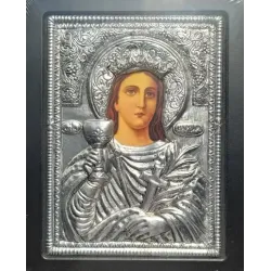 Kovová ikona Svatá Barbora