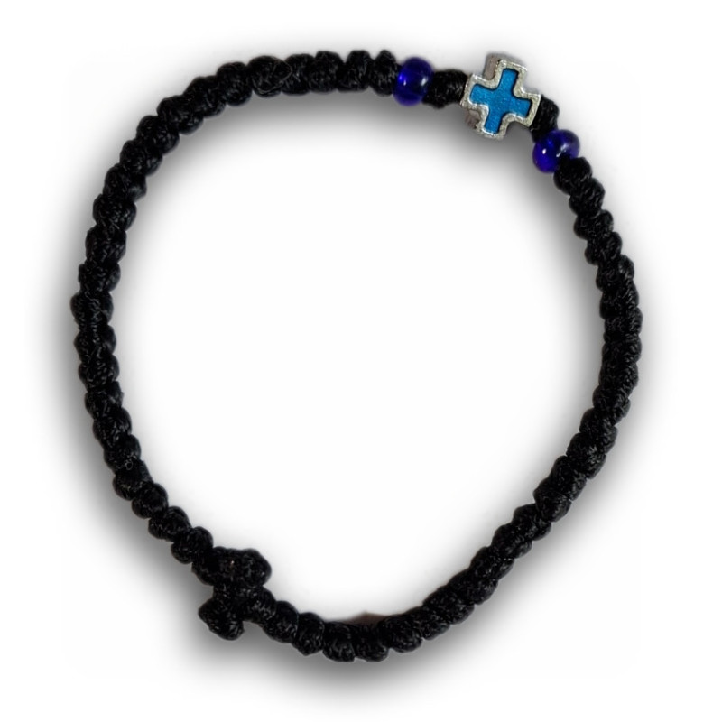 Řecký křesťanský modlitební náramek s kovovým křížem