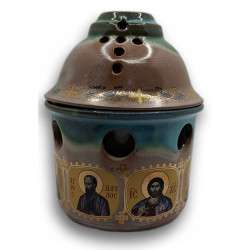 Porcelánová olejová lampa s ikonami Krista a apoštolů